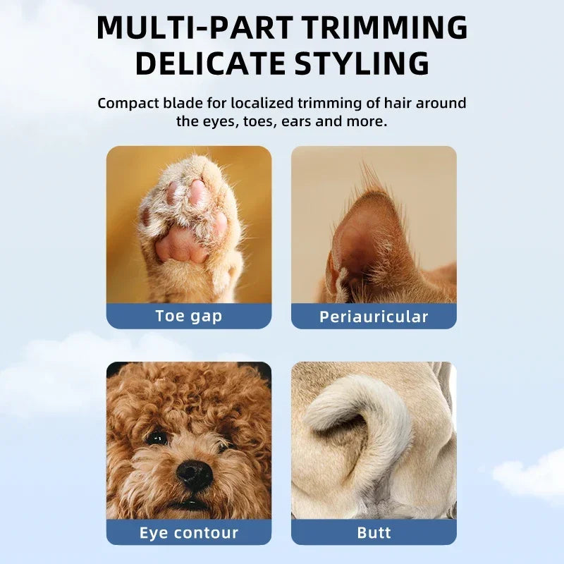 PetTrimPro Mini trims paw pads, ears, eye contour and more